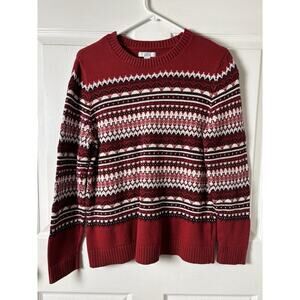 Croft & Barrow Red, Black, White Dad Sweater M